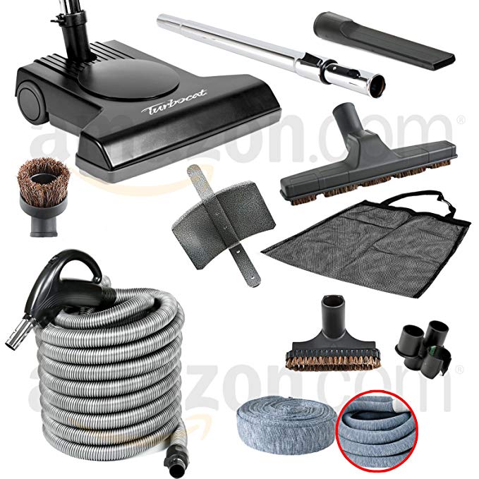 30ft Deluxe Air Attachment Kit with TurboCat Central Vacuum Brush