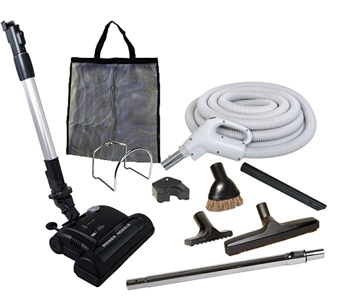 Alder Products Ltd. Galaxy Deluxe Central Vacuum Kit with Hose, Power Head & Wands - Works with All Brands of Central Vacuum Units (35', Black)